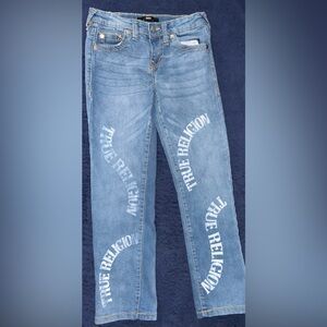 True Religion Kids Blue Jeans with White Logo